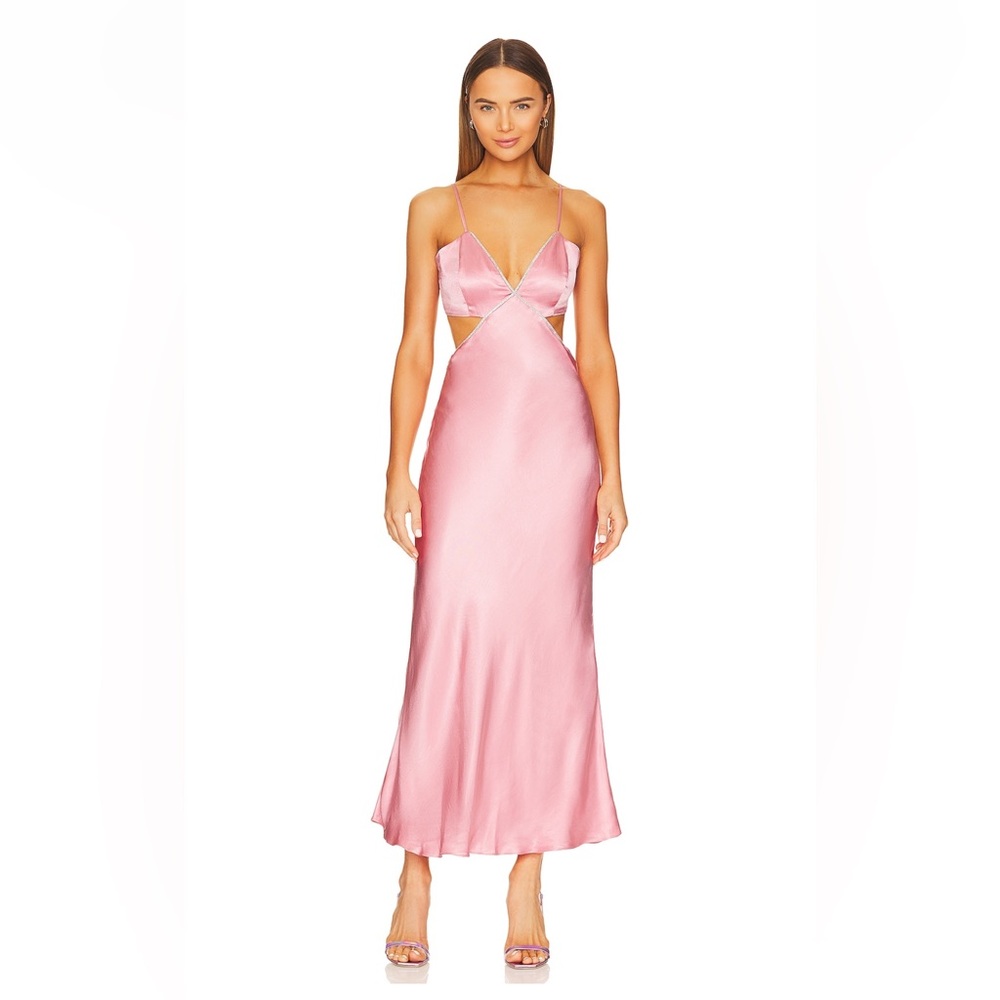 Rome Diamonte Slip Dress (Blush Pink) - Bardot